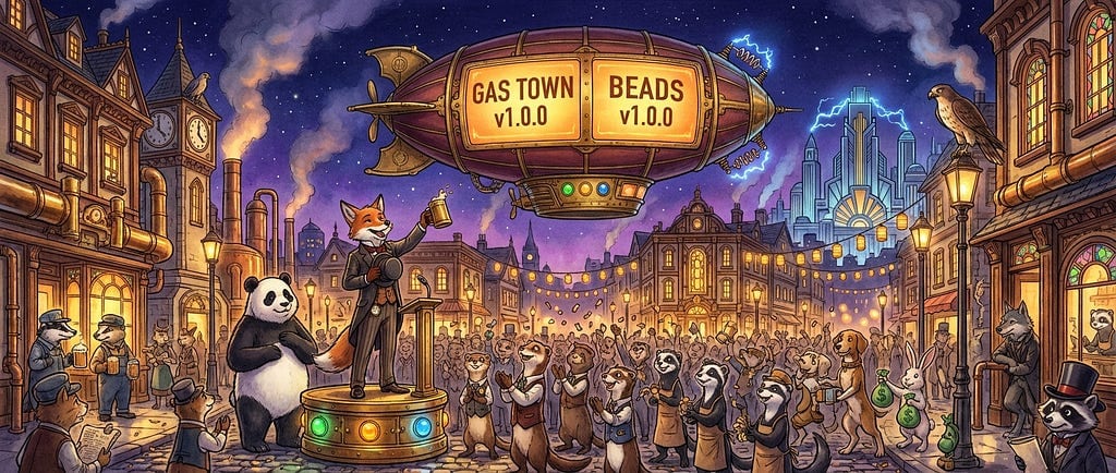 Gas Town and Beads hit v1.0.0