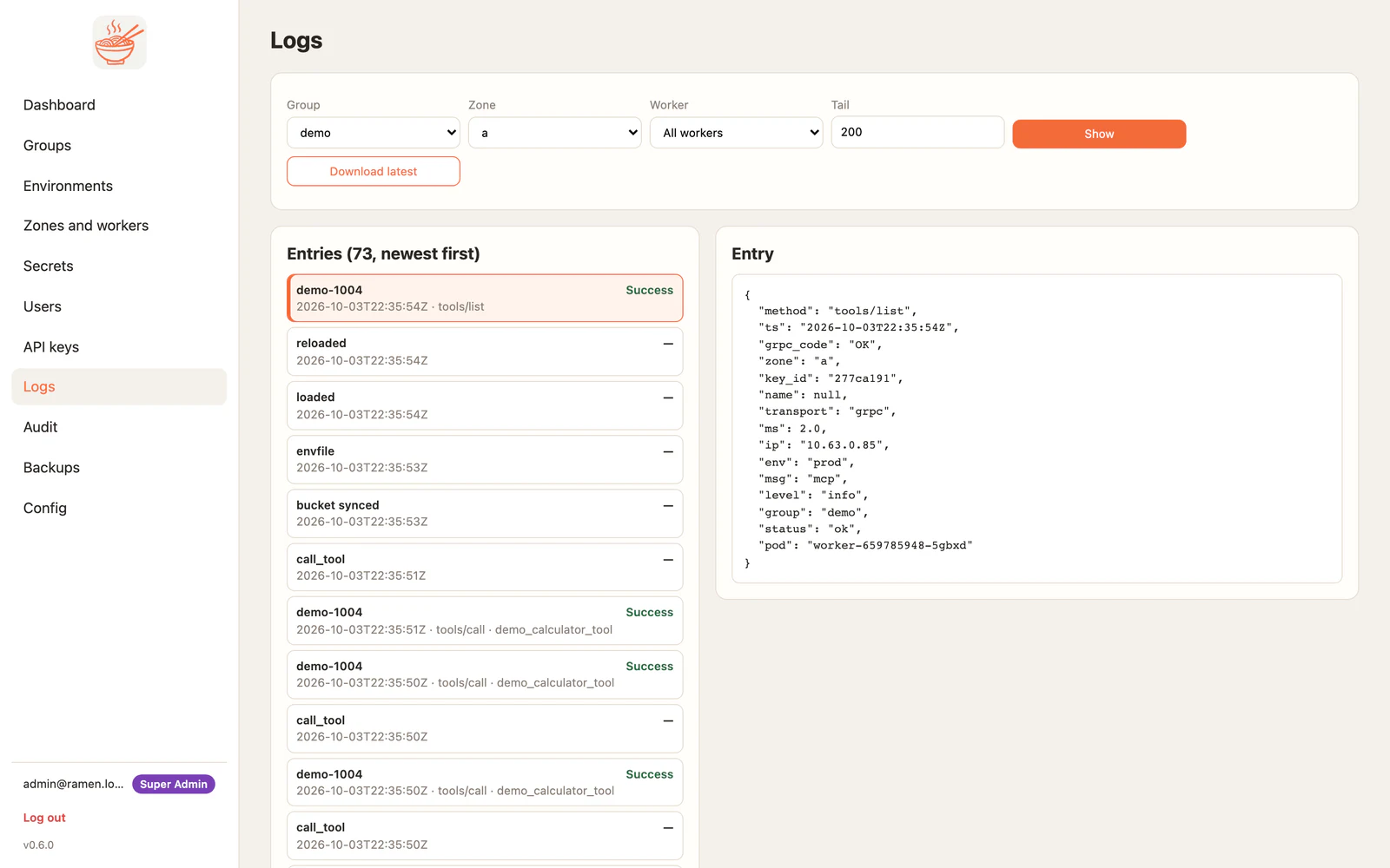 logs