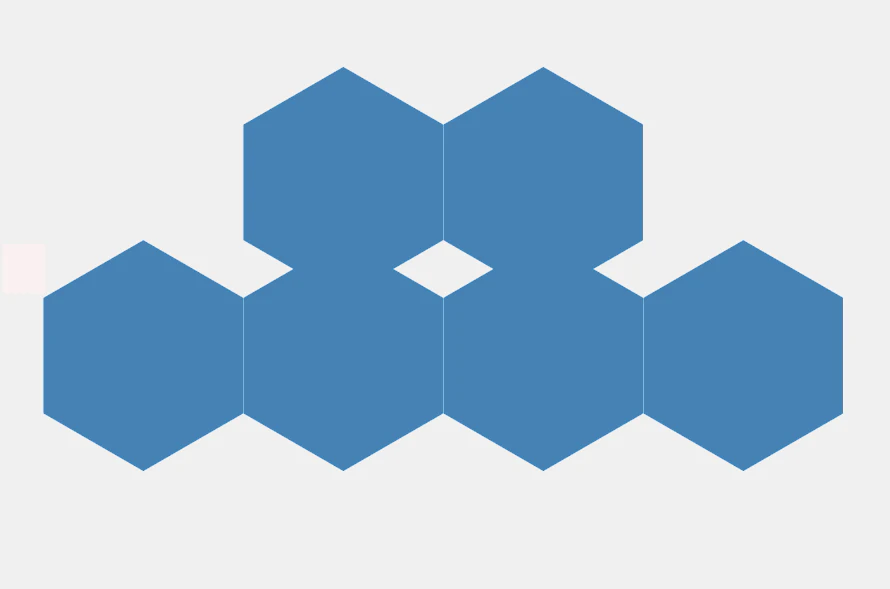 Two rows of hexagons