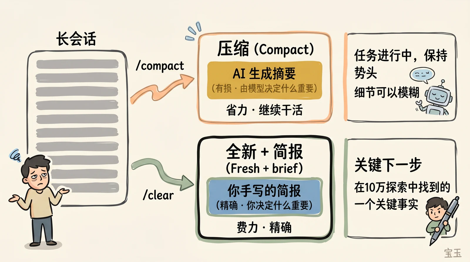 /compact vs /clear 对比